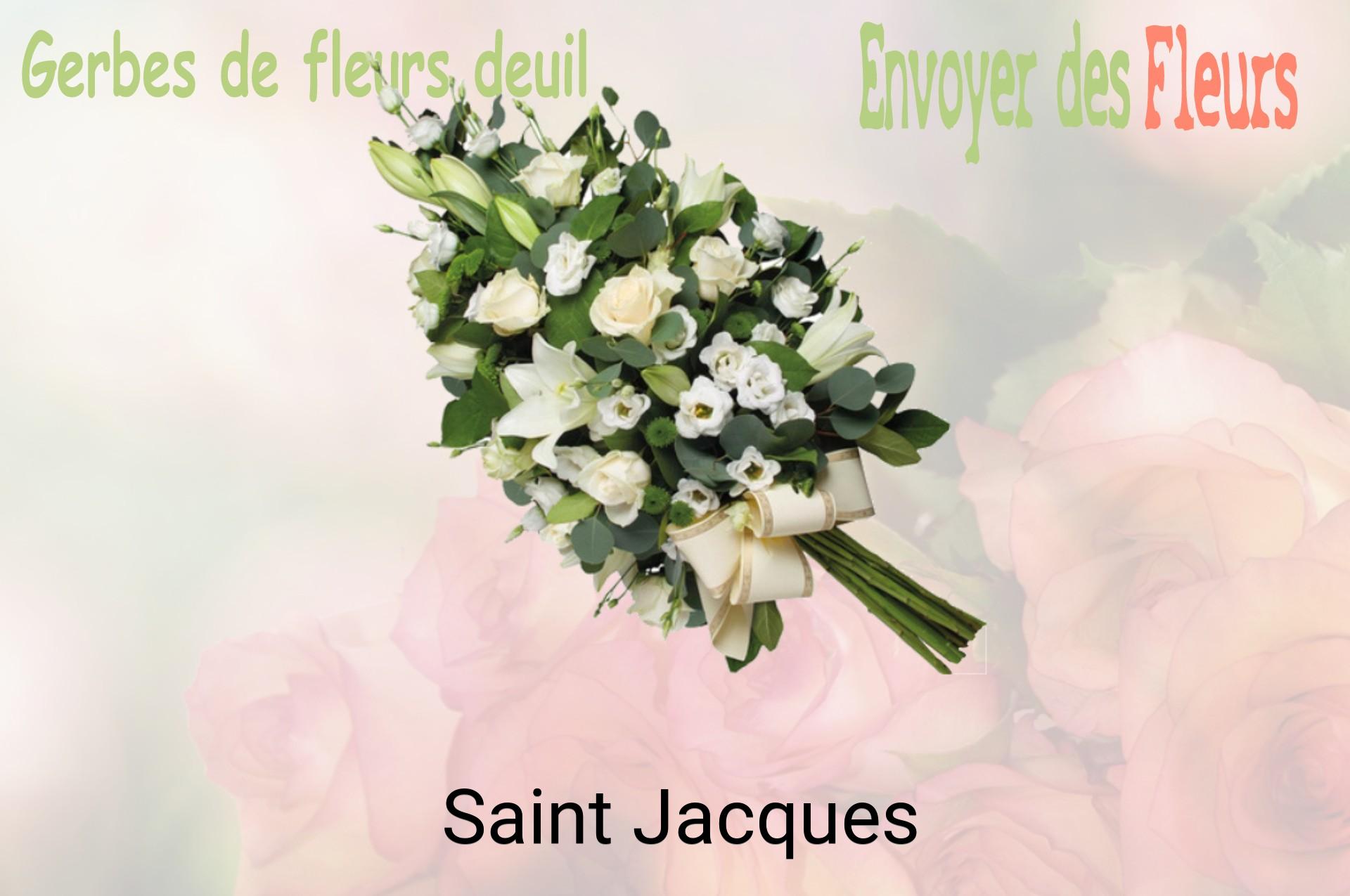 Gerbe de fleurs de deuil livrée à Saint-Jacques